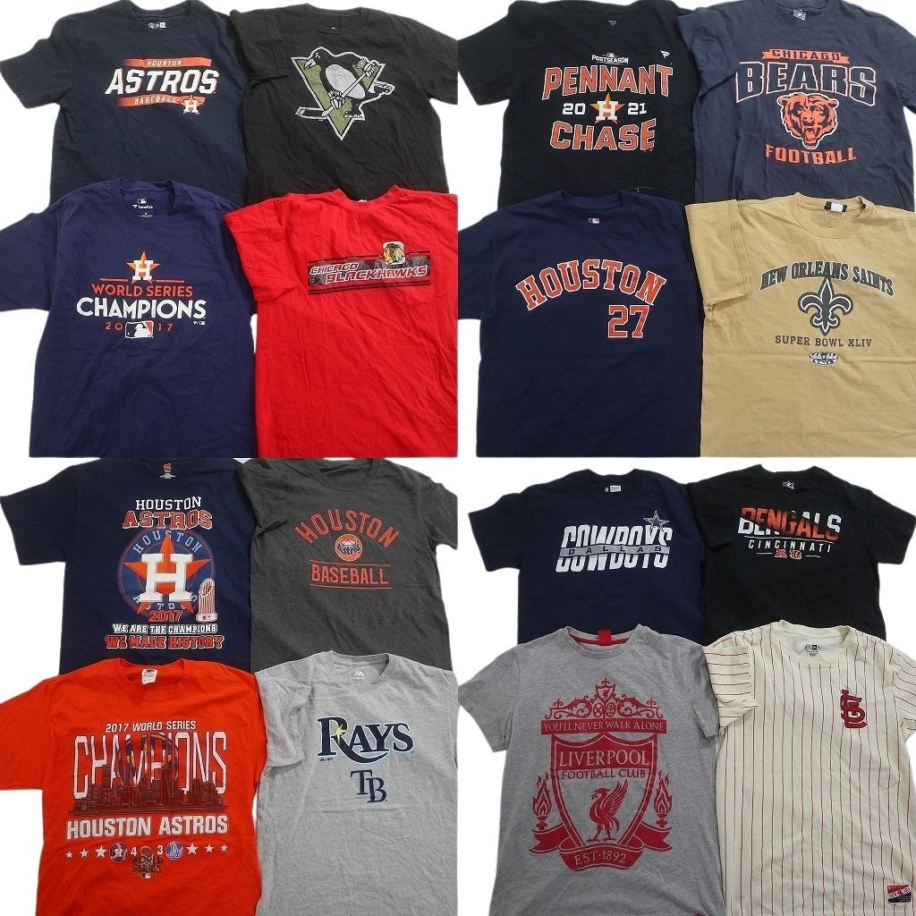 古着卸 まとめ売り プロチーム Tシャツ 16枚セット ( メンズ M ) NFL カウボーイズ ベアーズ セインツ MLBアストロズ 中古 古着 NE6510