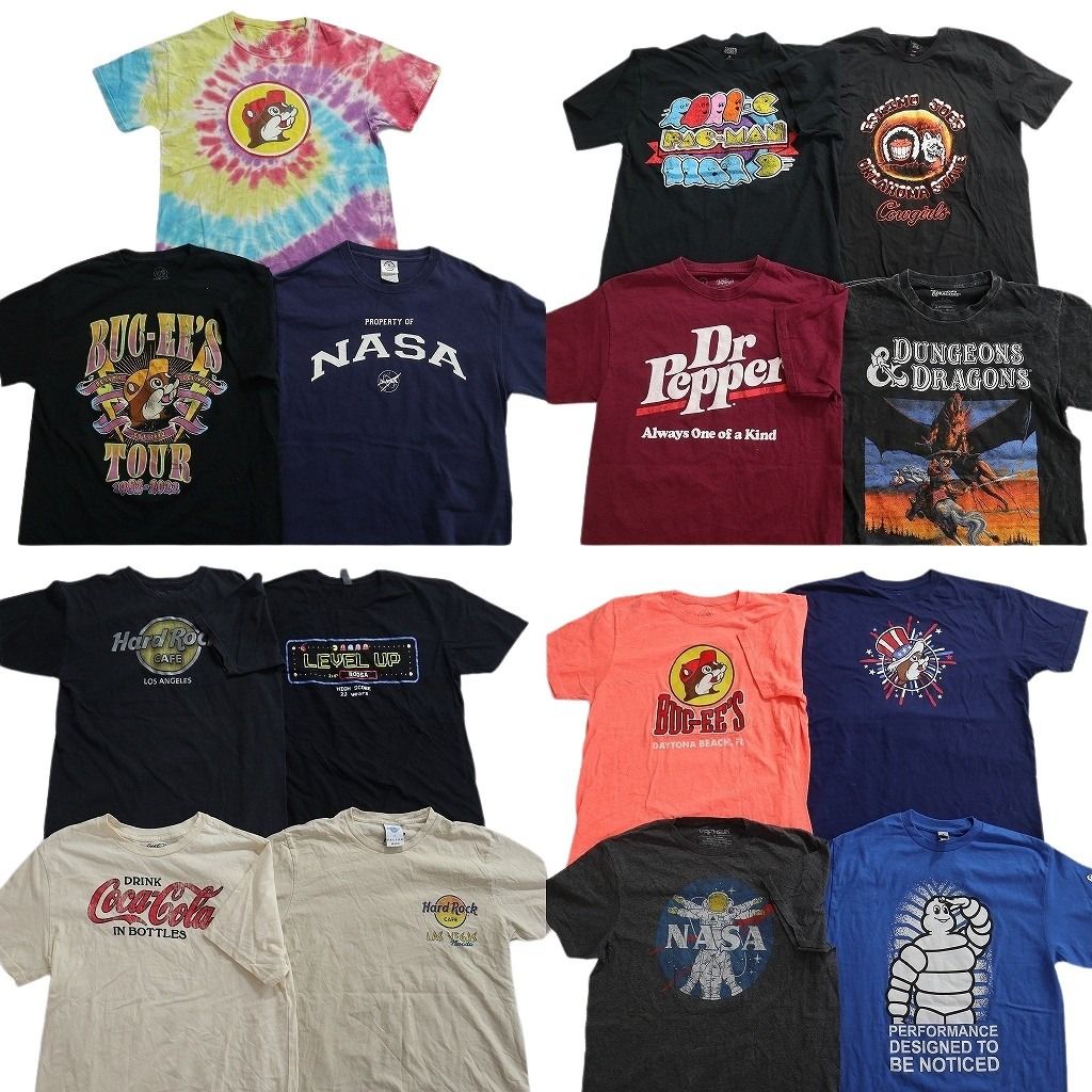古着卸 まとめ売り 有名企業 Tシャツ 15枚セット ( メンズ M ) NASA バッキーズ ハードロックカフェ コカ・コーラ 中古 古着 NE6522