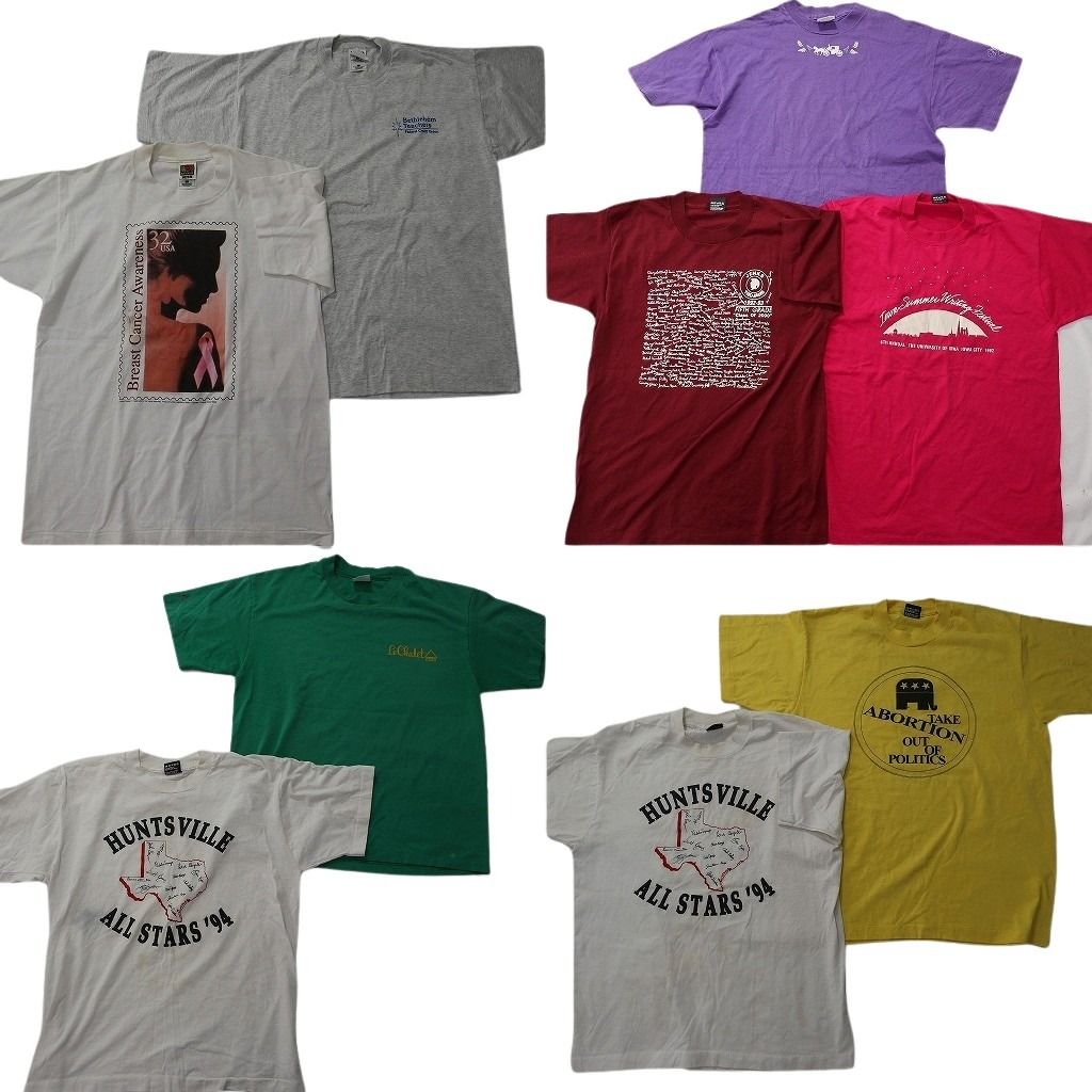 古着卸 まとめ売り シングル Tシャツ 9枚セット ( メンズ L ) フルーツオブザルーム ワンポイント 中古 古着 NE6544