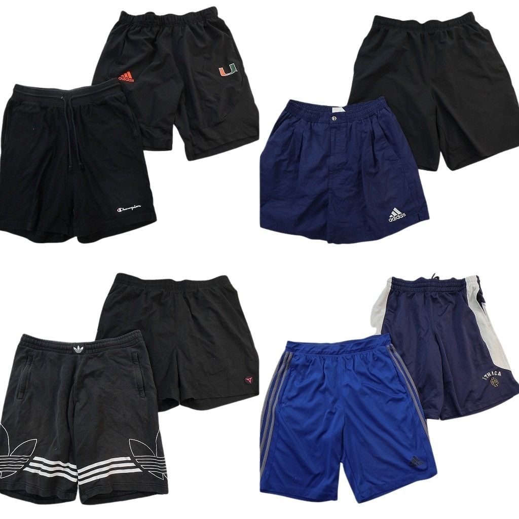 古着卸 まとめ売り スポーツブランドMIX ショートパンツ 8枚セット ( メンズ L ) アディダス フィラ チャンピオン 中古 古着 NE6565