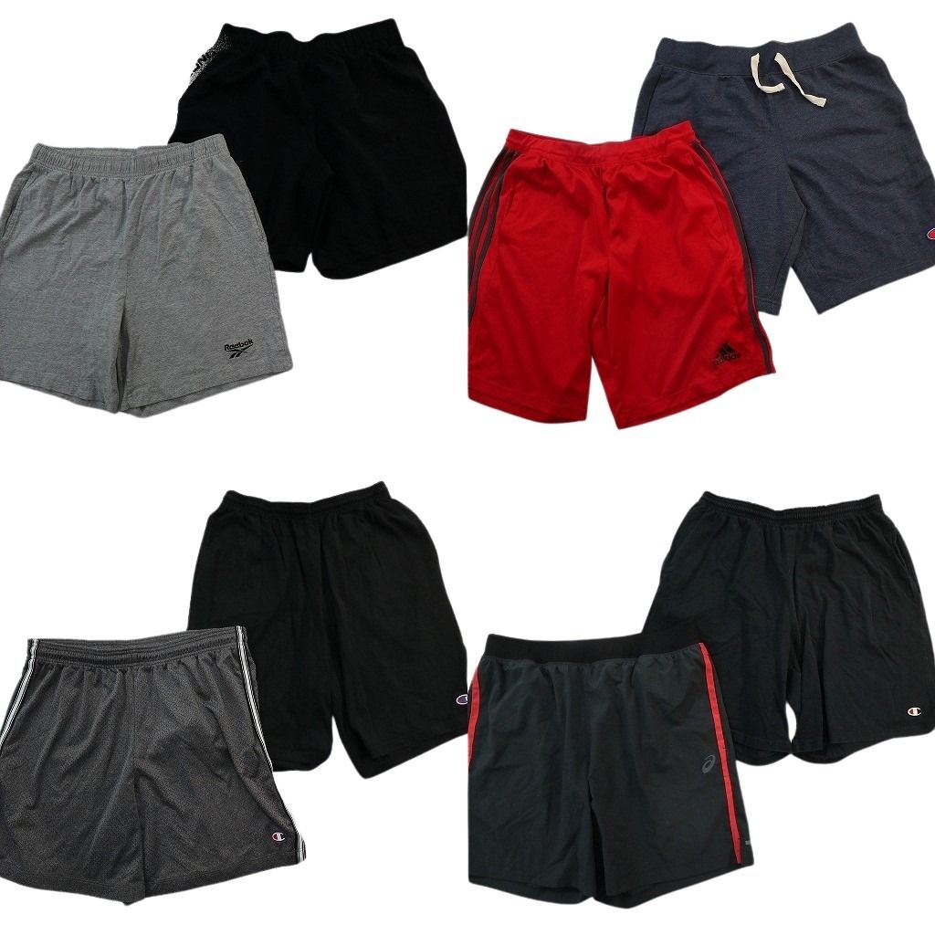 古着卸 まとめ売り スポーツブランドMIX ショートパンツ 8枚セット ( メンズ L ) リーボック チャンピオン アディダス 中古 古着 NE6566