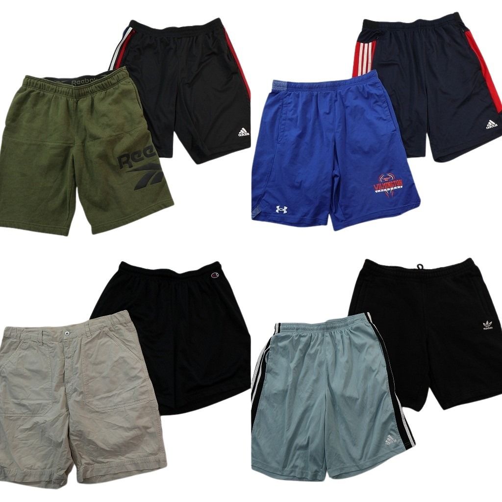 古着卸 まとめ売り スポーツブランドMIX ショートパンツ 8枚セット ( メンズ L ) アディダス リーボック チャンピオン 中古 古着 NE6567