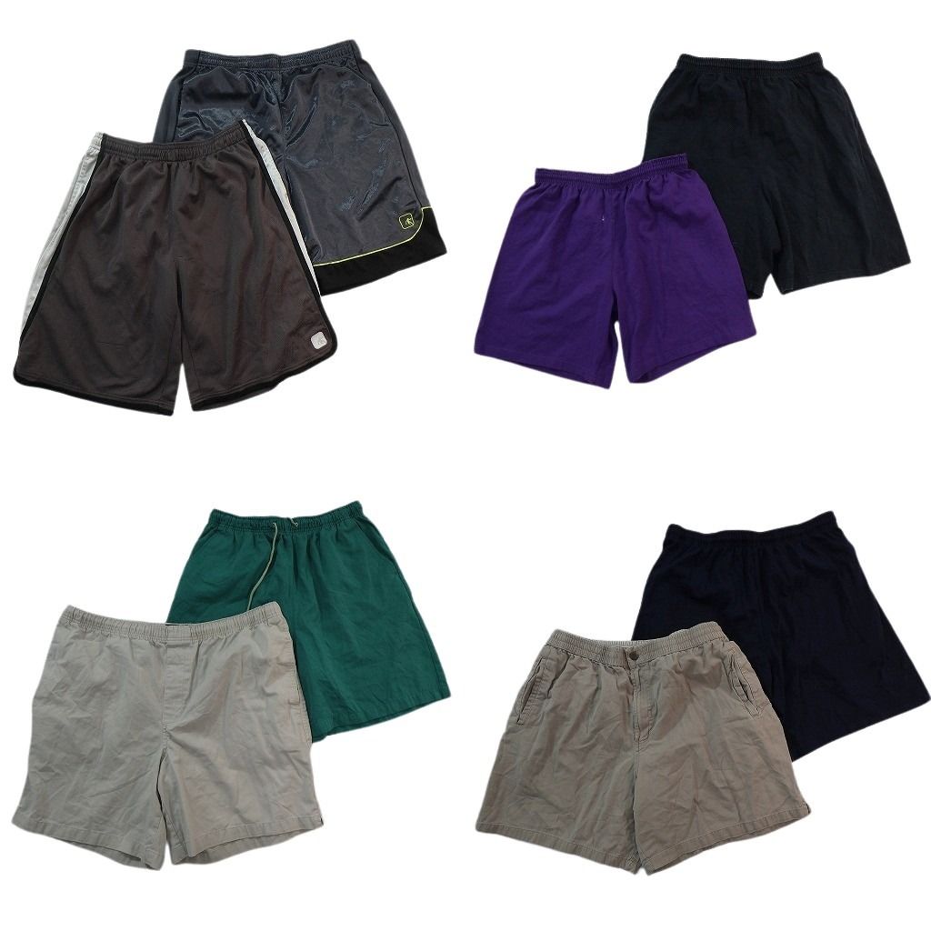 古着卸 まとめ売り ショートパンツ MIX 8枚セット ( メンズ L/XL ) イージーパンツ バスパン グリーン 中古 古着 NE6584