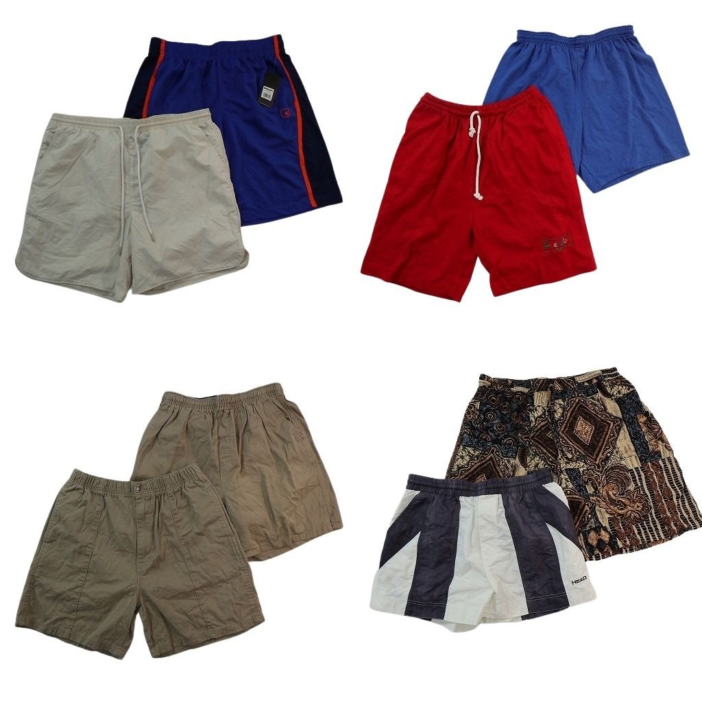 古着卸 まとめ売り ショートパンツ MIX 8枚セット ( メンズ M/L ) デッドストック イージー ベージュ レッド ブルー 中古 古着 NE6585