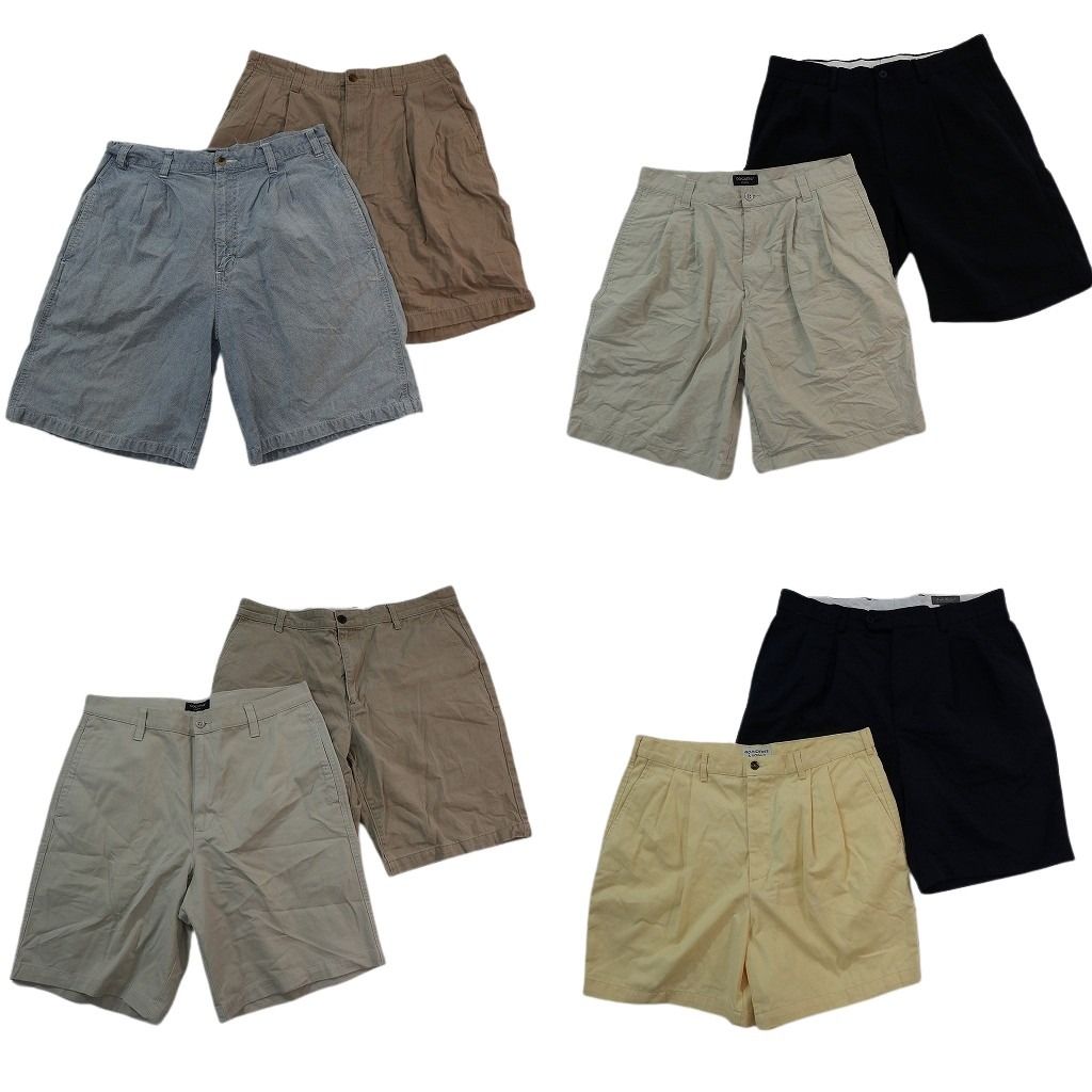 古着卸 まとめ売り ショートパンツ MIX 8枚セット ( メンズ 34 ) ブラック タック ベージュ タック 中古 古着 NE6592