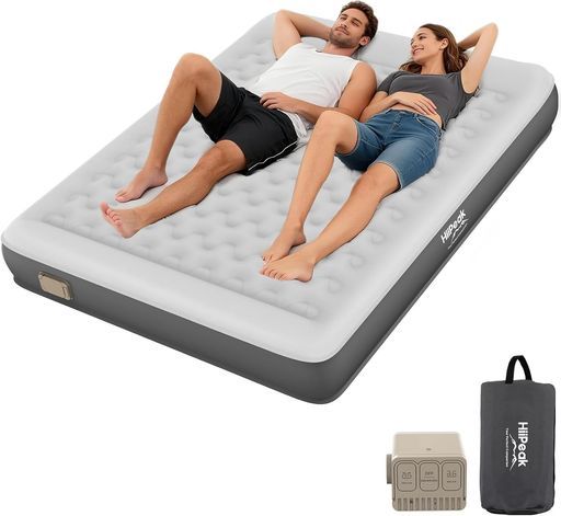 HiiPeakエアーベッド電動ポンプ内蔵電動エアーマット【TPUプロ素材&自動膨張】エアーマットキャンプマット電動ベッド190x150x20cm耐荷重300KG折り畳み式超軽量3.2KGコンパクトUSB-C充電式取り外…