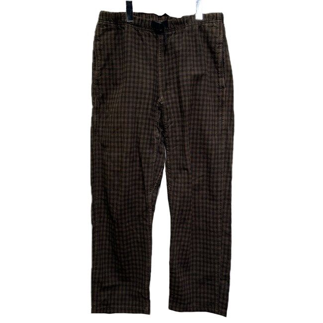 【中古】　GRAMicci　トレッキングパンツ　チェックパンツ　綿パン　ボトムス　ベルト　チェック　USA製　アウトドア　古着　/1153