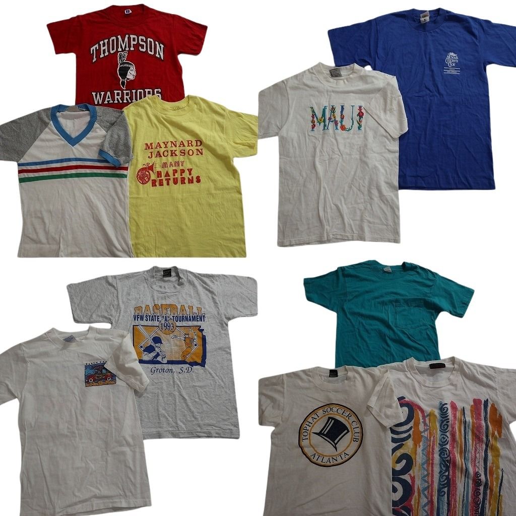 古着卸 まとめ売り シングル Tシャツ 10枚セット ( メンズ S ) ラッセル フルーツオブザルーム カレッジ風 ワンポイント 中古 古着 NE6692 9,360円