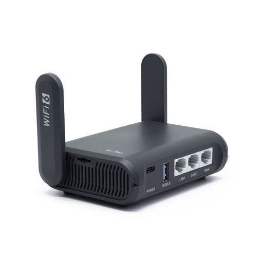 GL.iNetGL-AXT1800(SlateAX)WiFiルーターWiFi6無線LANVPNトラベルデュアルバンド11b/g/n/ac/ax1201Mbps(5GHz)+574Mbps(2.4GHz)