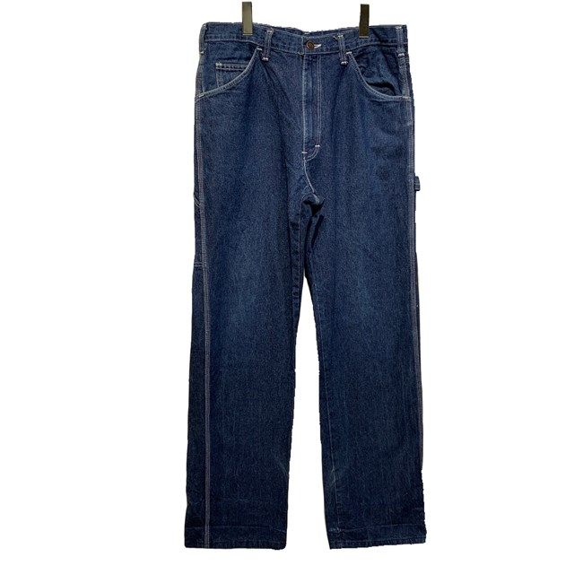 【中古】　Dickies　デニムパンツ　ペインターパンツ　Gパン　ジーンズ　ボトムス　ジップフライ　無地　USA製　オーバーサイズ　ストリート　古着　/0106