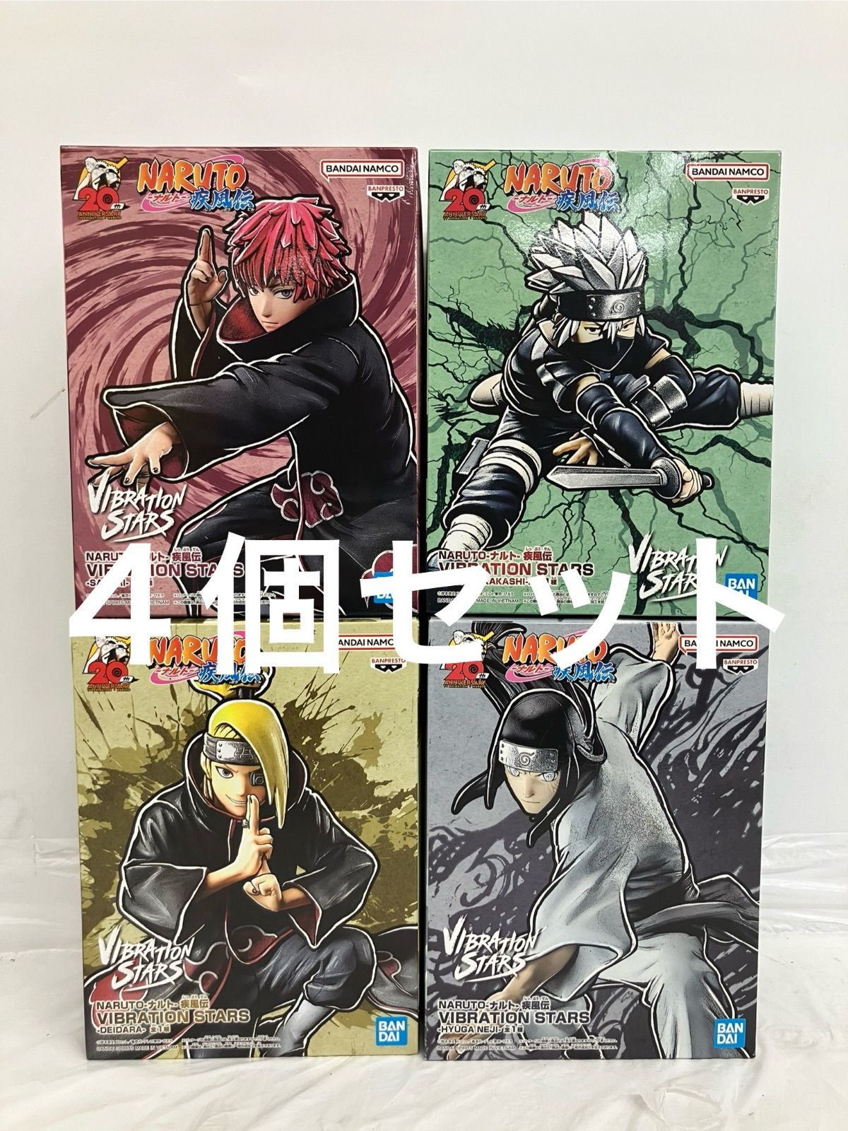 未開封 NARUTO ナルト疾風伝 VIBRATION STARS サソリ デイダラ カカシ ネジ フィギュア 4種セット LF5245 f101