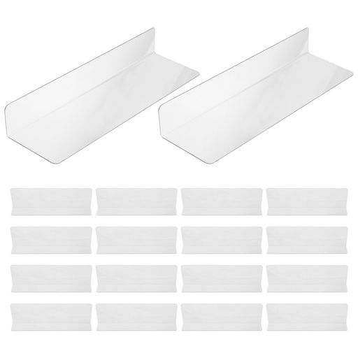 STOBAZA20個セット透明プラスチックl字型棚仕切り板8.3x5.1x1.6インチスーパーマーケット・店舗棚・キッチン収納用クリア仕切り板
