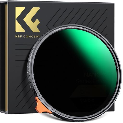 K&FConcept55mmND2-ND400&ブラックミスト1/4レンズフィルター可変NDフィルター2in1一枚二役多機能フィルター両面28層ナノコーティング防カビ防水撥油キズ防止