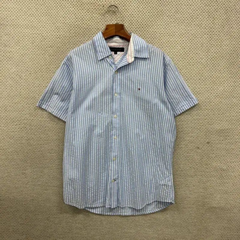 トミーヒルフィガー シアサッカー 半袖 シャツ M D01029