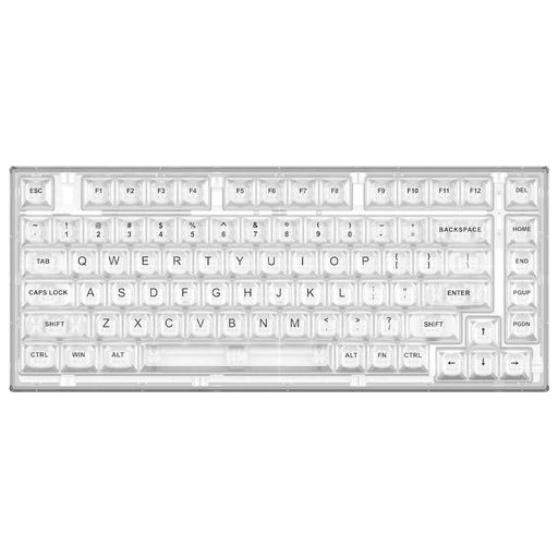 YUNZIIX75有線ホットスワップメカニカルキーボード透明なキーキャップガスケット装着75キーボードRGBバックライト付きゲーミングキーボードWindows/Mac対応(クリスタルアイス軸、有線ホワイト)