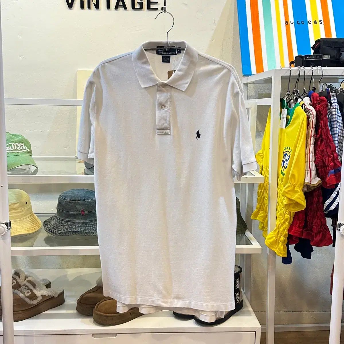 ポロ ラルフローレン 白 半袖 ポロTシャツ M