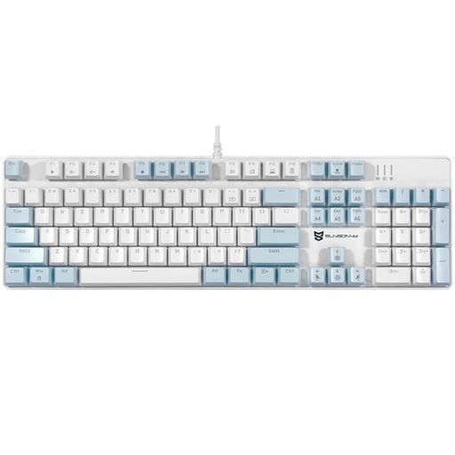 Merdiaメカニカル式ゲーミングキーボード全104キーボードUSB有線キーボードLEDバックライト付き(茶軸-ブルーとホワイト)