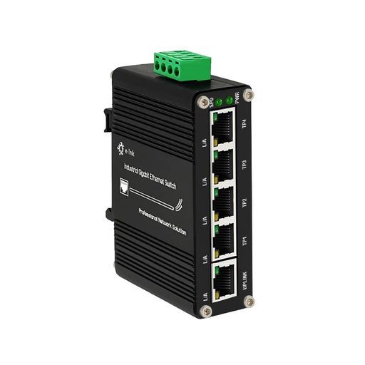 ミニ産業用5ポートギガビットスイッチ強化5ポートRJ4510/100/1000Mbpsイーサネットスイッチディンレールマウントイーサネットスイッチウォールマウント付属(-40〜167oF)10Gbpsスイッチング容量