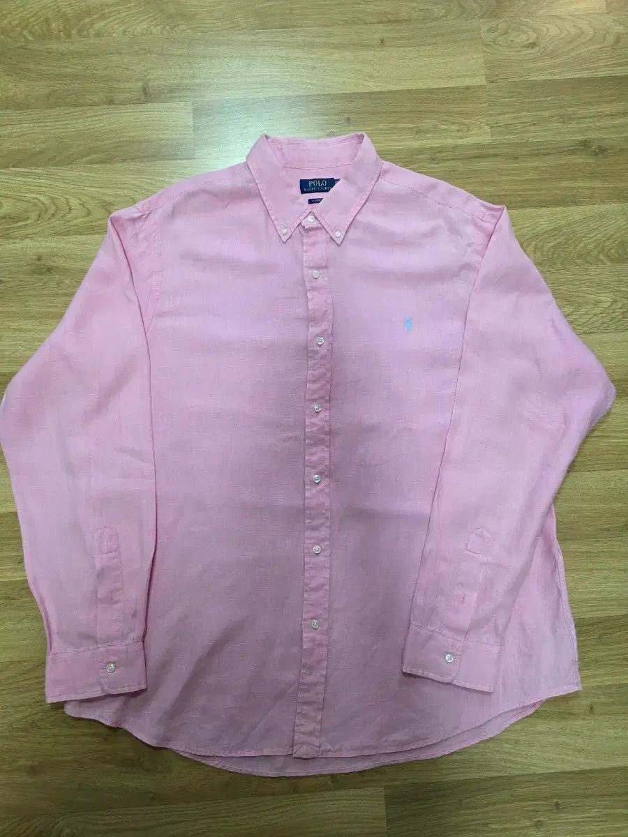 ポロ ラルフローレン ピンク リネン シャツ XXL クラシックフィット