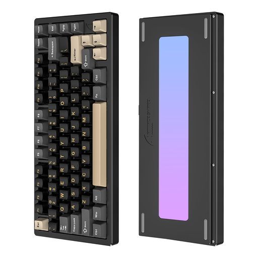 ATTACKSHARKxFREEWOLFX75ゲーミングキーボードアルミニウム合金6063(国際認証)CNC75%81キー晶霊軸リニアホットスワップ対応3モード2.4G/bluetooth/有線接続GASKET構造VIA