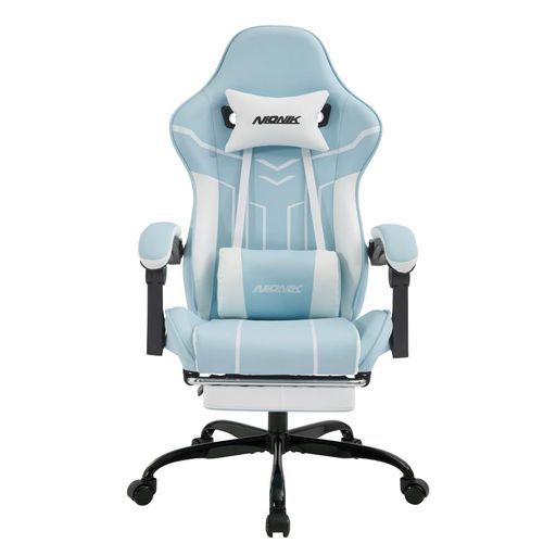 NIONIKゲーミングチェアオットマン付き幅広座面オフェスチェア連動ひじ掛けハイバックgamingchairゲーム用チェア多機能135°リクライニングPCゲーミングチェア静音キャスター高さ調節できパ…