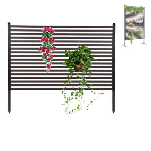 Jumeiフェンス目隠し屋外ガーデンフェンス幅120cmx高さ120cm1セット入鋼製衝立パーテーション組立簡単置くだけ後付けベランダ玄関日除け庭造り柵外構隣家境界プランター庭仕切り