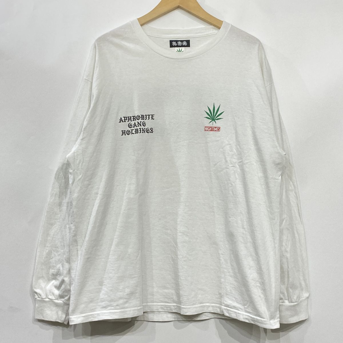 WACKO MARIA×舐達麻×HIGH TIMES ワコマリア ナメダルマ ハイタイムズ ロンT 長袖 Tシャツ ホワイト XLサイズ ※中古