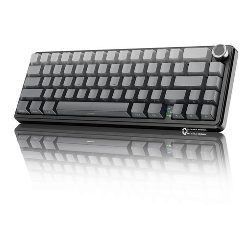 MAMBASNAKExATTACKSHARKX66ゲーミングキーボード65%レイアウトガスケットホットスワップ対応三つの接続モード2.4Ghz無線/Bluetooth/USB-C有線メカニカル金属ボリュームノブ付き南向きLED