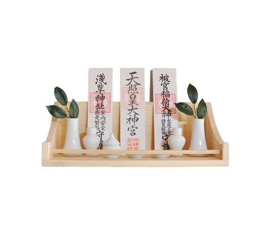 神棚簡易神棚お札立てお札入れ御札立て一社三社壁掛け式置き型御朱印帳立て御守り飾神社やお寺のお札をお部屋で祀るコンパクトなお札立て神様をお祀りするための札立て40x15x12cm