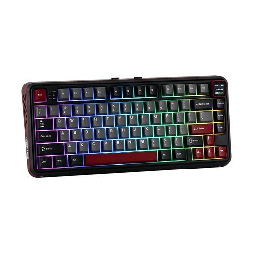 MechLandsVibe7575%ワイヤレスゲーミングキーボード交換可能スクリーンモジュール搭載ホットスワップ対応クリーミーメカニカルキーボードガスケット構造BT5.0/2.4GHz/USB-C3モード接続5層パッドR…