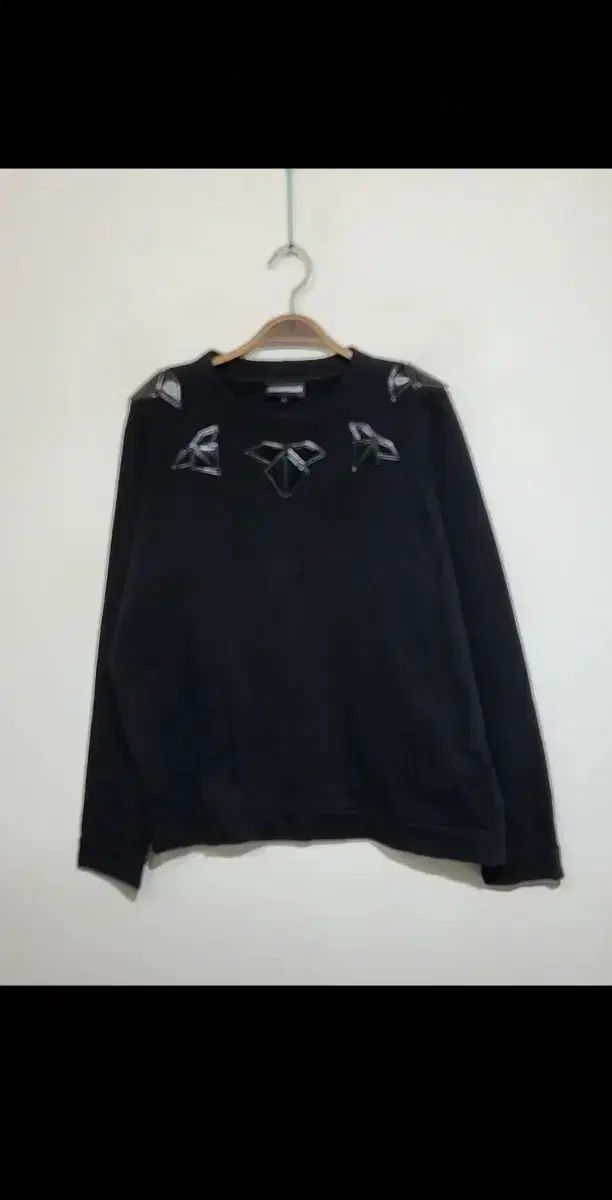 (L) EMPORIO ARMANI エンポリオアルマーニ スウェット ブラック 起毛 マンツーマン Tシャツ