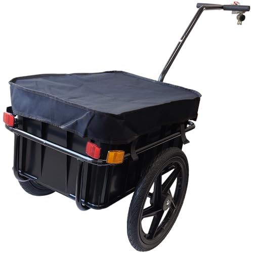 seathestars 自転車トレーラー サイクルトレーラー 牽引 リアカー 耐荷重50kg 簡単脱着 自転車リアカー バイク トレーラー サイクルトレーラー けん引 ボックス容積68L ブラックwb 6723c8f7