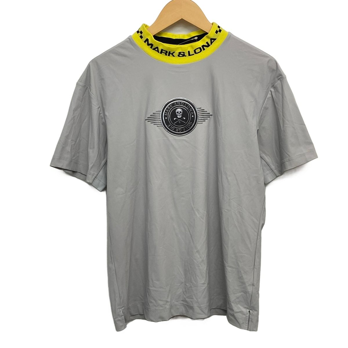 MARK&LONA(マークアンドロナ) 半袖Tシャツ サイズ46 XL メンズ美品 グレー×イエロー×黒 ハイネック