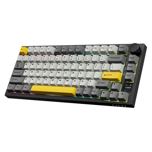 A.JAZZAK820Proゲーミングキーボード3モードgift軸メカニカルRGBホットスワップ対応ノブ付きTFTスクリーン2.4Ghz/Bluetooth5.1/有線Poron/ixpe/PETフォームPBTキーキャップ 7,447円