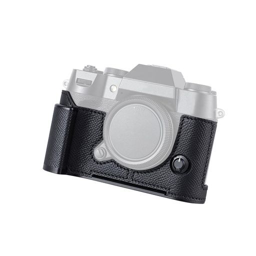 SIUTATDSHカメラハーフケース、富士フイルムFujiX-T50XT50、ビンテージメタル本革インスタントカメラ保護ケーススタイリッシュポータブル耐衝撃(ブラック)
