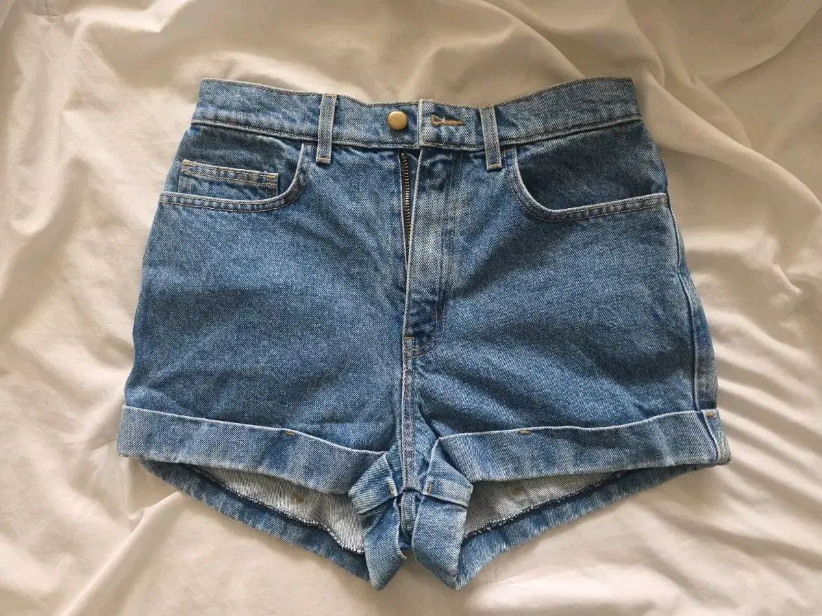 アメリカンアパレル デニムハーフパンツ ロールアップ ショートパンツ デニム ハーフパンツ