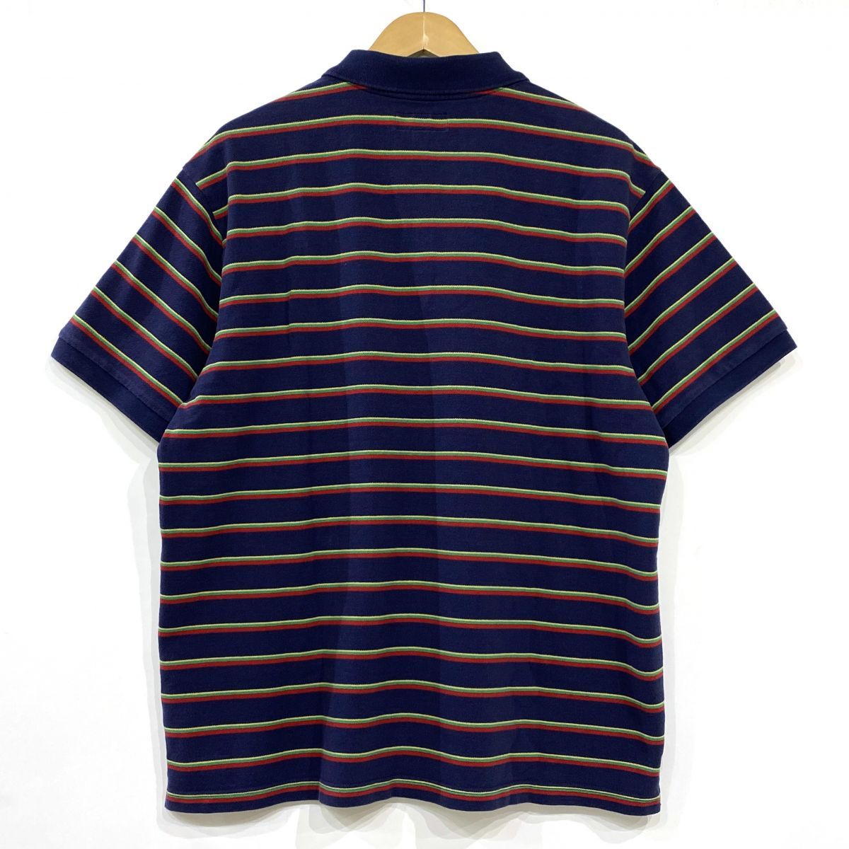 Supreme シュプリーム Washed Stripe Polo ポロシャツ ネイビー XL