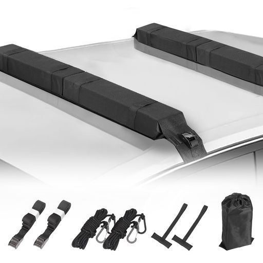 Syncnika車用ルーフトップソフトキャリア-耐荷重60kgルーフラック-サーフボード・スノーボード用カーラック-工具不要取り付け簡単