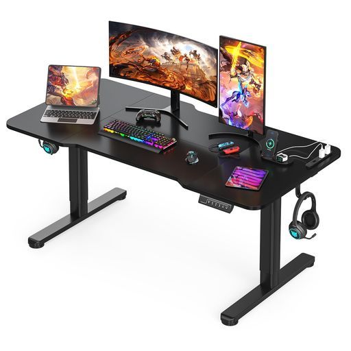 Sunonパソコンデスク電動昇降式ローデスクコンセント/USBポート付き高さ調整安定昇降モニターアーム対応障害物検知機能収納フック/ケーブルマネージャー付き耐荷重80kgゲーミングデスク… 13,723円