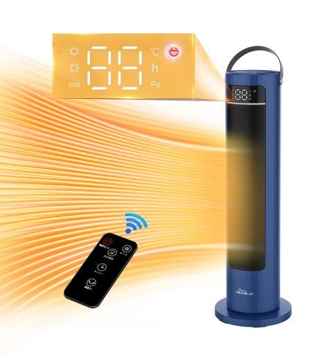 VECELOセラミックヒーターリモコン付き電気ファンヒーター3段階温度 