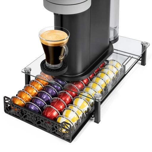 RECAPSコーヒーポッド収納ホルダー引き出しインサートカウンター用カプセル対応(ガラス)