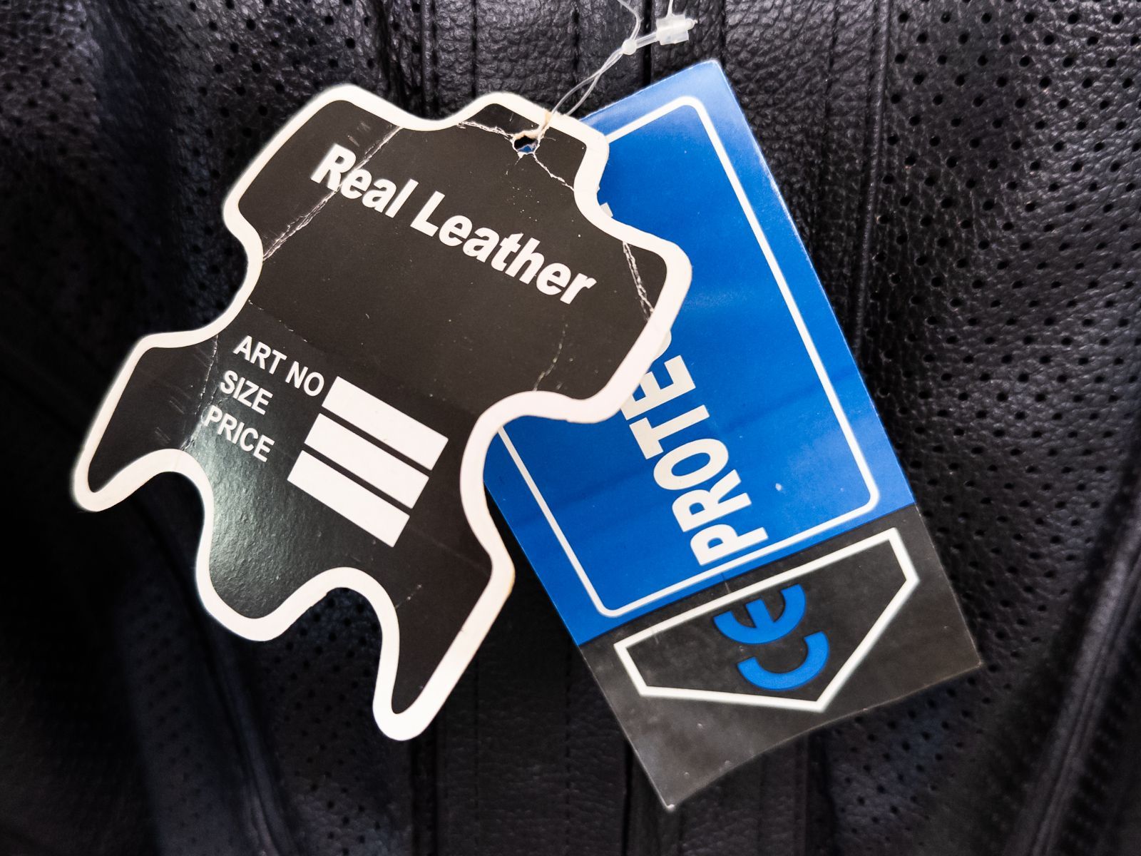 【未使用 XXL】Real Leather 本革 メッシュ ライダースジャケット プロテクター付き　□