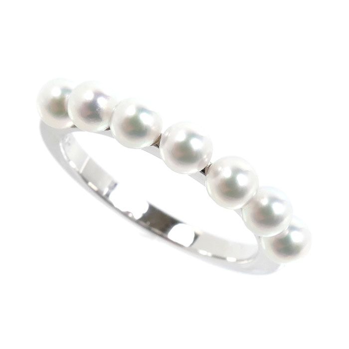 MIKIMOTO ミキモト K18WG ホワイトゴールド リング・指輪 PR-1426 パール約3.5mm 11号 3.0g レディース 中古 美品