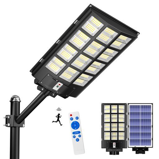 Ofurayソーラー街灯Of-5600W560000LM街灯外灯屋外ソーラーIP67防水高輝度センサーライト人感センサー明暗センサー三つ照明モード大型ソーラーパネルポール/壁に取り付け省エネ電気代ゼロ配線…