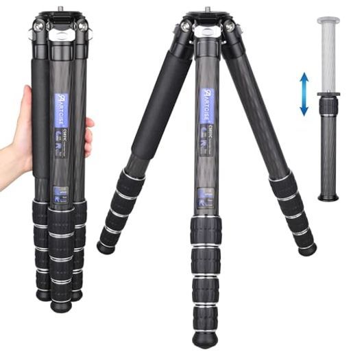ARTCISE36mm管経コンパクトトラベルカーボン三脚5段ナットロック式CNC軽量カーボンファイバーカメラビデオ三脚DSLR/一眼レフ/デジタルに適用耐荷重30キロ
