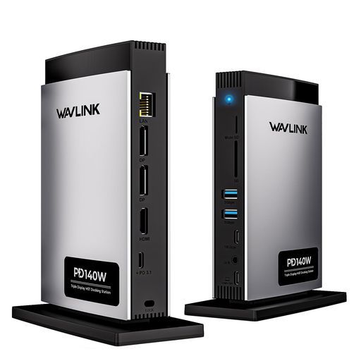 WAVLINK11-in-1USB-Cドッキングステーション、3画面モード出力、デュアル8KHDMI+8KDP、PD3.1