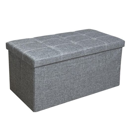 Cictokp収納スツールオットマン収納スツール丈夫収納折りたたみ式76x38x38cm踏み台濃い灰色玄関収納椅子収納ボックス組み立て式二人掛けフタ付き足置き台デスク下収納ベンチトランクベン…