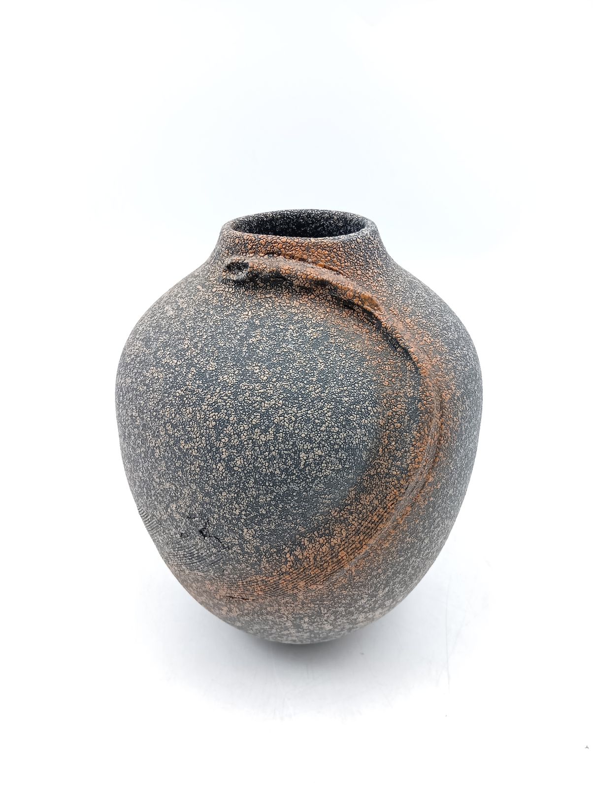 信楽焼 花器 陶器製 高さ25㎝ 伝統工芸品 しがらき焼_Y9234