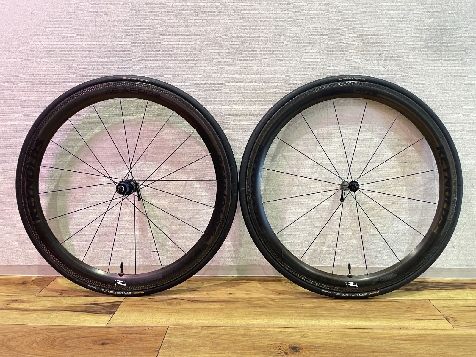 h0003 ■USED■ REYNOLDS レイノルズ 46 AERO カーボン リム 700C 100QR 振れ幅：0.5mm 1000g 130QR 振れ幅：0.5mm 1000g Shimano 11速 チューブラー ロードバイク ホイール