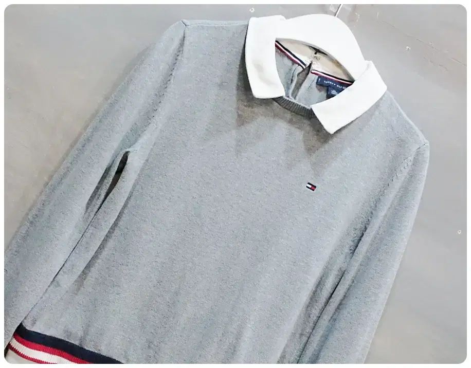 トミーヒルフィガー シャツ レイヤード コットン ニット (レディース XS)